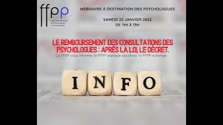 Le remboursement des consultations des psychologues  Après la loi le décret [upl. by Osnofedli773]