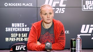 UFC 215 Valentina Shevchenko PostFight Press Conference – MMA Fighting [upl. by Akihsan]