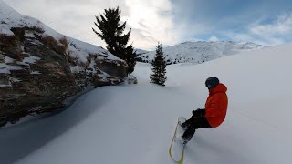 FlimsLaax snowboarding freeriding Mutta Rodunda to Plaun through woods [upl. by Alida]