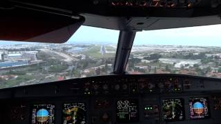 Airbus A321  Landing in Lisboa  Cockpit View [upl. by Theodore]