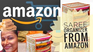 saree 🥻 organizer big storage bags from Amazon😍 to keep ur wardrobe organized nd look Aesthetic 👌 [upl. by Nelia]