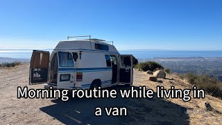 We live in a van  breakfast showering and working out during van life [upl. by Ladnyk853]