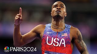 Quincy Hall finds another gear to come back and win men’s 400m  Paris Olympics  NBC Sports [upl. by Felicdad]