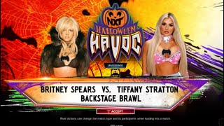 WWE 2K24 Britney Spears VS Tiffany Straton [upl. by Shuma]