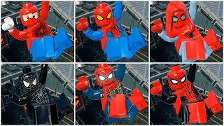 All SPIDERMAN MOVIE Suits in LEGO Marvel Super Heroes Cutscene MCU  Sony [upl. by Fabe23]