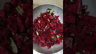 Beetroot fry 😋trending varietyfoods food indianfood recipe [upl. by Michi436]