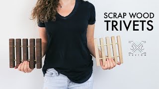 Scrap Wood Trivets  Easy DIY Project  Beginner Woodworking  Wood and Metal [upl. by Innoj474]