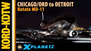 Trying the MD11 v1053 and Better Pushback  XPlane 12b8  ChicagoORD to Detroit  Rotate MD11 [upl. by Anertal281]