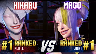 SF6 ▰ HIKARU 1 Ranked AKI vs MAGO 1 Ranked Juri ▰ Ranked Matches [upl. by Alfreda]