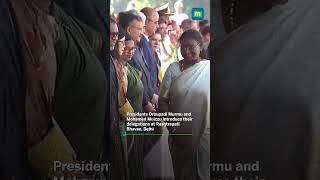 Presidents Droupadi Murmu and Mohamed Muizzu introduce their delegations at Rashtrapati Bhavan Delhi [upl. by Sampson]