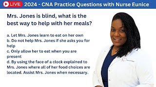 2024  LIVE CNA Practice Test with Nurse Eunice [upl. by Camilo]