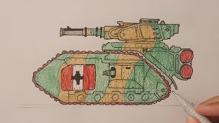 How to draw Macharius Heavy tank  Warhammer 40k [upl. by Izabel937]