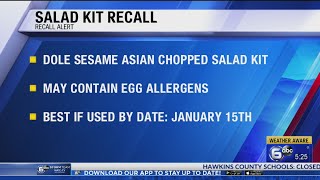 Dole recalls salad kit due to undeclared allergens [upl. by Farrica]