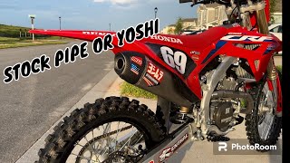 2023 Honda CRF 250 YOSHIMURA VS Stock Pipe [upl. by Jessey830]