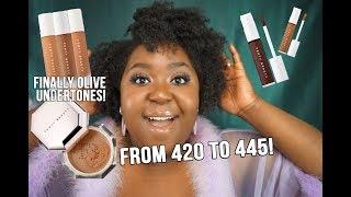 NEW FENTY BEAUTY PRO FILTR CONCEALERS amp SETTING POWDER REVIEW I WENT FROM 420 FOUNDATION TO 445😱 [upl. by Irianat]