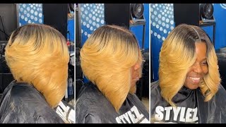 Feathered Bob Cut  Easy amp Quick Layered Bob Haircut Tutorial amp Waves Hairstyle Women [upl. by Reinald102]