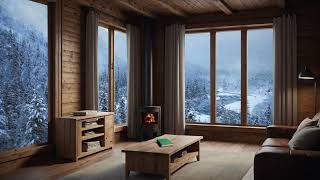 Winter Wonderland  Cozy Cabin Snow Storm amp Fireplace Ambience [upl. by Ayala]