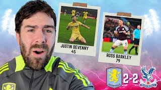 ASTON VILLA 22 CRYSTAL PALACE  DEFENSIVE SHAMBLES 😡 [upl. by Acirdna326]