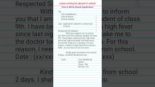 How to Write Absent Application  shorts ytshorts viralvideo education upsc application gk [upl. by Leff291]