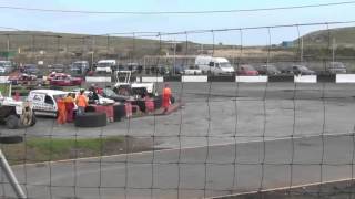 1300 Stock Cars Whites amp Yellows 2015 Buxton Raceway [upl. by Lonna]