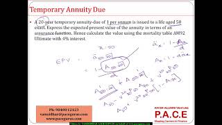 Temporary Annuity Due in terms of Assurance [upl. by Hackett]