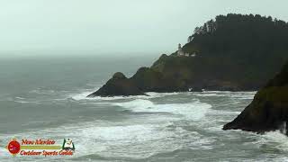 Heceta Head Lighthouse on a Foggy Rainy Morning [upl. by Irrehs]