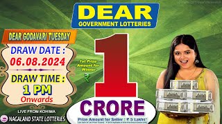 NAGALAND STATE LOTTERIES DEAR GODAVARI TUESDAY DRAW DATE 06082024 DEAR GOVERNMENT LOTTERIES [upl. by Aiuoqes52]