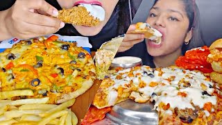 ASMREating Pizza🍕🤤KFC Chicken🍗Burger Shawarma Fries Jalebi Speed Eating Mukbang Indian food [upl. by Adar]