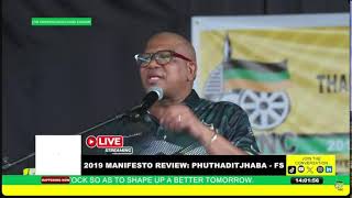 ANC 2019 Manifesto Review in Thabo Mofutsanyana Region Qwaqwa  Free State  Fikile Mbakula [upl. by Birdt541]