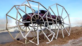 Truck Drives on 20 FOOT TALL WHEELS World Record [upl. by Yenoh509]