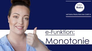 Die Monotonie bei der eFunktion berechnen  steigend und fallend by einfach mathe [upl. by Ennayram]