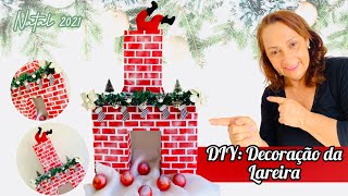 DIY DECORANDO A LAREIRA PARA O NATAL natal2021 lareiradepapelão criatividade decoraçãodenatal [upl. by Eatnuahs]