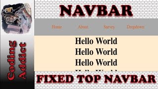 Navbar  Fixed Top Navbar [upl. by Ahsrats]