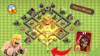 Max Town Hall 4 Hard Mode Vs ×1 Super troop AS Clash viral trending clashofclans coc [upl. by Llennej]