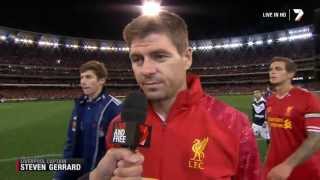 Steven Gerrard onfield interview after Melbourne Victory LiverpoolFC June 24 2013 [upl. by Kerrin]