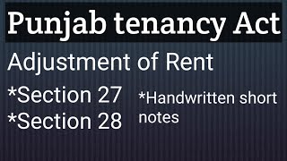 Punjab tenancy Act sec 27 to 28  sec 27 28 of Punjab tenancy act  Punjab tenancy act in Hindi [upl. by Margarethe129]