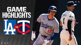 Dodgers vs Twins Game Highlights 41024  MLB Highlights [upl. by Marigold]