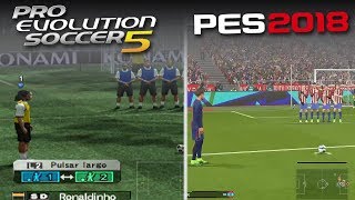 ¿PES 2018 RECUERDA AL PES 5 COMPARANDO LOS 2 JUEGOS [upl. by Airtened775]