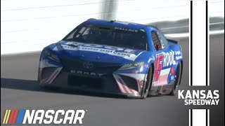 Bubba Wallace holds off Denny Hamlin to win at Kansas [upl. by Eleaffar]