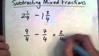 Subtracting mixed fractions [upl. by Lebyram]