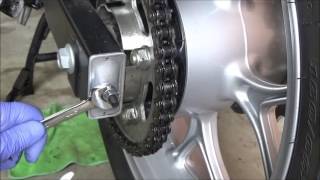 Honda NC 750X Chain Adjustment and Lube [upl. by Neyugn585]