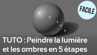 TUTO  Comment peindre la lumière et les ombres en 5 étapes en digital paintingdessin [upl. by Reiss]