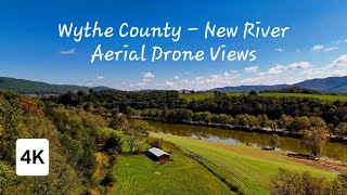 Aerial Drone Views of the Countryside amp New River Wythe County Virginia  4K [upl. by Joell265]