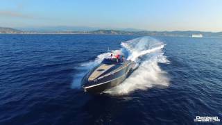 Hunton XRS43 Cruising at Cannes Boat Show Drone [upl. by Irved]