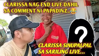 CLARISSA NANGATAL SA TAKOT SA COMMENT NI PAPADINZkabusinessofficial papadinztv [upl. by Boorman]