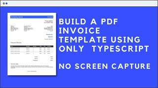 Build a PDF invoice template using only typescript and a javascript librairie  No screen capture [upl. by Saduj660]