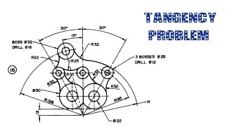 TANGENCY PROBLEMEngineering drawingTechnical drawing [upl. by Regazzi]