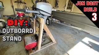 DIY Outboard Motor Stand using Scrap Wood  Jon Boat Build [upl. by Ariajay]