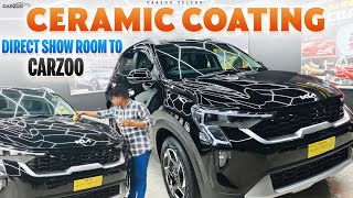 KIA SONET CERAMIC COATING  DIRECT SHOWROOM TO CARZOO HYDERABAD [upl. by Aihsatal162]