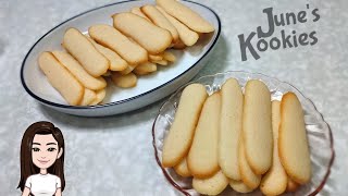 Lengua De Gato  Butter Cookies  No Oven Recipe  Junes Kookies [upl. by Feriga251]